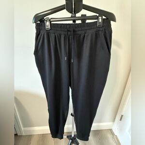 Quince Flowknit Joggers Womens Large Black Mid Rise Lounge Pants